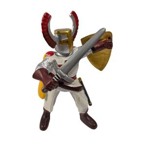 Vintage Medieval Knight Warrior Action Figure Toy Sword Shield